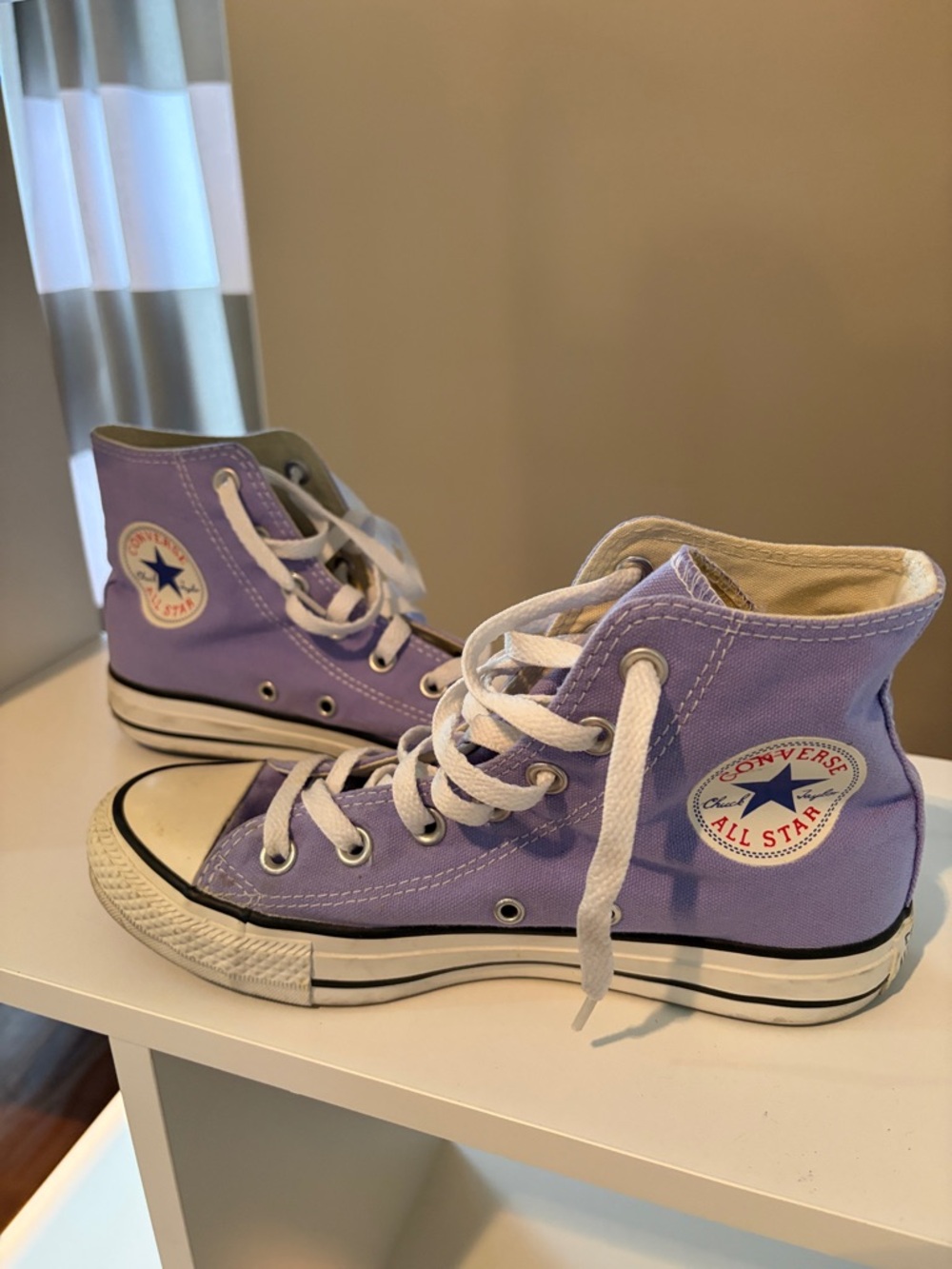 Converse Chuck Taylor All Star High Top Sneakers in Lavender and White